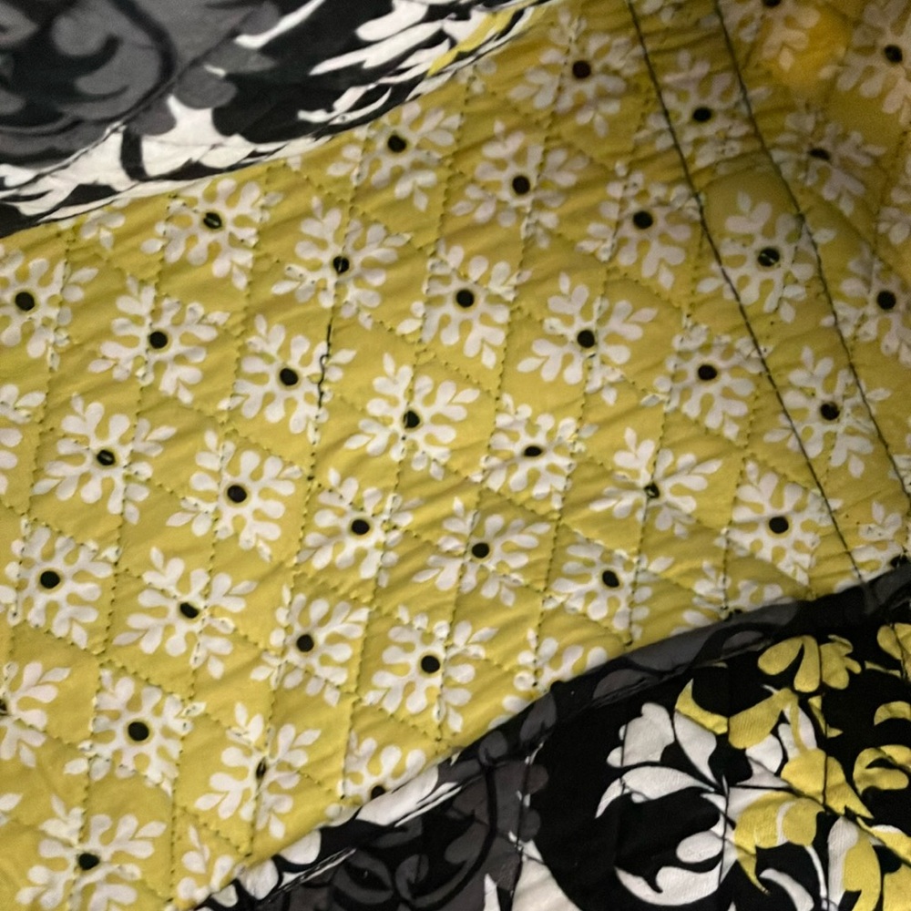 Vera Bradley Floral Black and Yellow Women's Miller  Bag - Picture 11 of 16